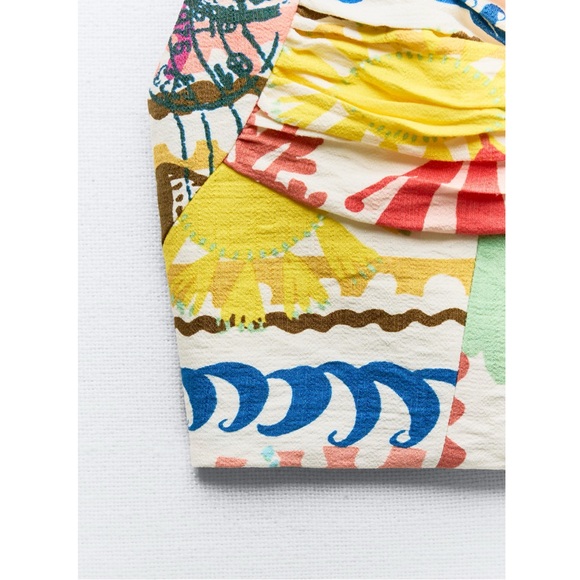 Zara 2-piece PATCHWORK PRINT TOP and PATCHWORK PRINTED CAPE SKIRT - Picture 11 of 11